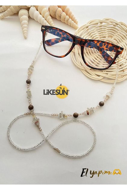 Handmade Natural Stone Glass and Crystal Beaded Women's Eyeglass Cord Stylish Women's Eyeglass Strap Chain
