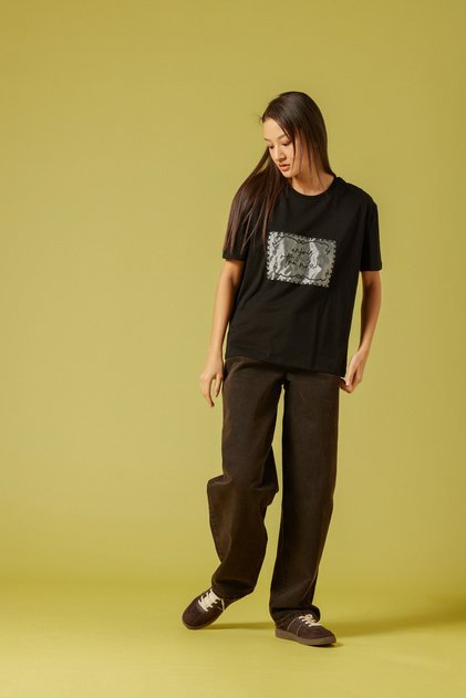 Organza Embroidery Detail T-Shirt