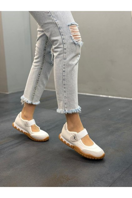 White Velcro Talya Women's Casual Sports Shoes
