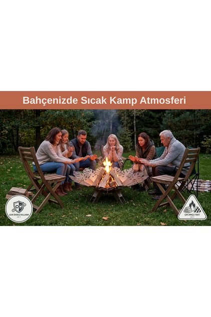 Deve Tabanı Motifli Bahçe Şöminesi ve Ateş Çukuru ( 64cm )