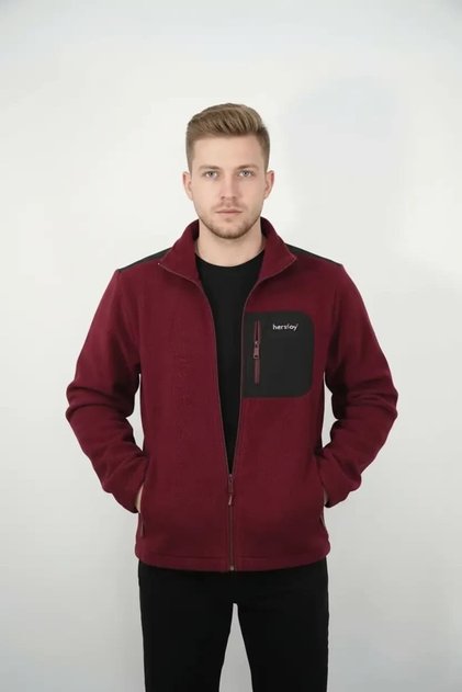 New Season Full Zipper Coated Men's Fleece Jacket