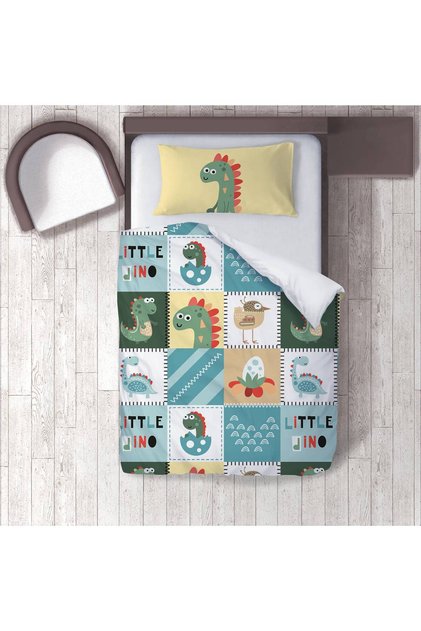 Children's Room Cotton Lu Duvet Cover Set Bed Sheet Sız Dinozor No.50023