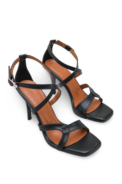 Adara Flora Women's Heeled Shoes 0012713 Black Skin
