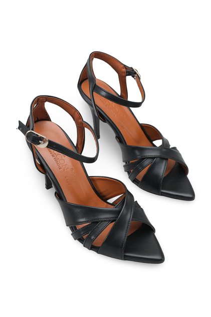 Leda Rosa Women's Heeled Shoes 0012610 Black Skin