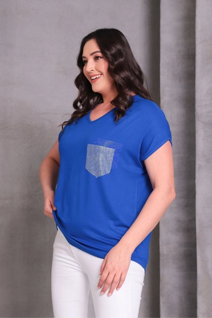 Pocket Stone Printed Blouse