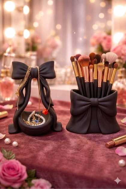 Set of 2 Bow Model Jewelry and Makeup Organizer Trend Bow Model Pinterest Model