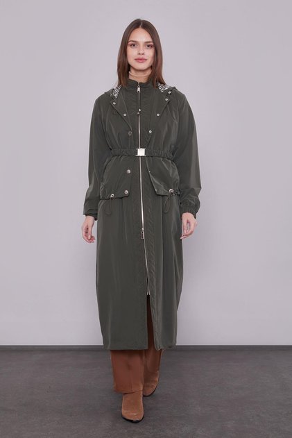 Khaki Detachable Detailed Trench Coat