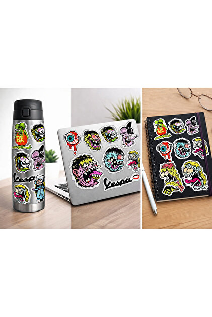 Limitless Design Zombie Sticker Seti – Korku ve Punk Tarzı