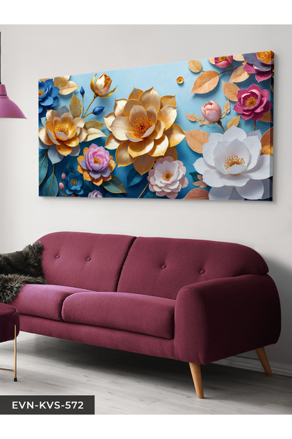 Textured Views Colorful Flowers One Piece Canvas - Canvas Art Print