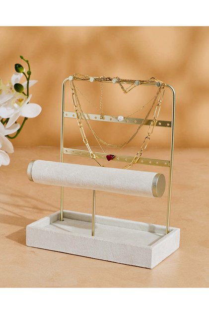 Beige Multi-Purpose Jewellery Holder