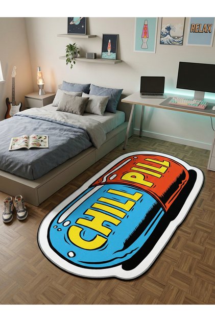 Non-Slip Sole Playstation Xbox Themed Machine with Washable Gamer Youth Rooms Rug 60X172