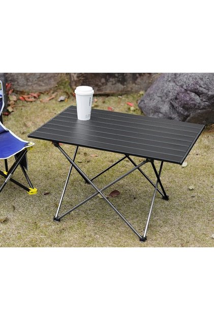 Portable Folding Roll Up Camping Table 41x35x29cm Black Outdoor Picnic