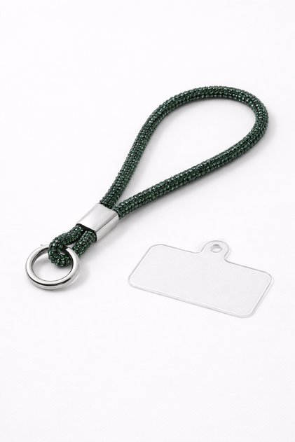 Stone-Encrusted Phone Strap, Shiny Luxury, Sparkling Charm, Small Wrist Strap for Hand Use, Apparatus Attached for Use on Hand