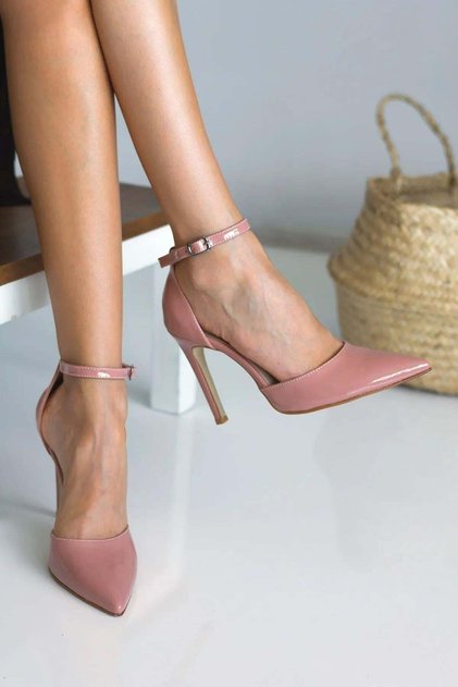 Somo Patent Leather Stiletto Pointed Toe Women's Heeled Shoes