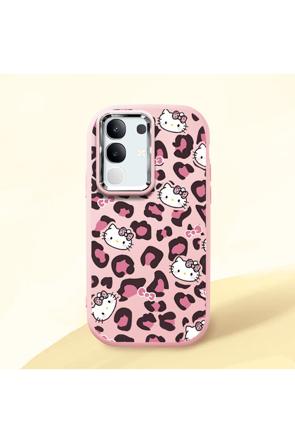 Vivo Y29 4g Compatible Shock Absorbing Camera Protected Pink Silicone Case Kitty
