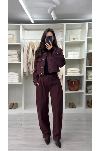 Mürdüm Kot Ceket Pantolon Takım - 51244