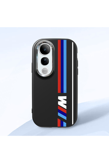 Vivo V50 Lite 4G/5G Compatible Shock-Absorbing Camera Protected Black Silicone Case Bmw Patterned