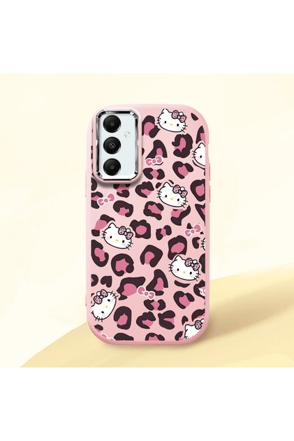 Samsung Galaxy A05S Compatible Shock-Absorbing Camera Protected Pink Silicone Case Kitty