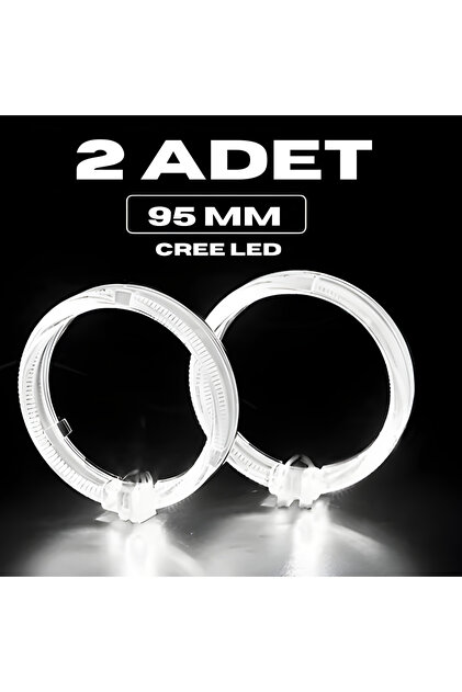 Oto Çizgi 95mm CREE LED Angel Eye Melek Gözü Kristal Beyaz Halka