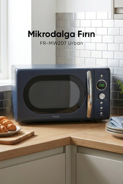 Urban Retro 20 Litre 700W Izgara Raflı Mikrodalga Fırın FR-MW207 Lacivert