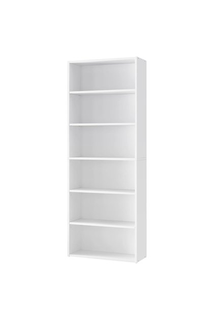 VASAGLE 6 Tier Wooden Bookcase with Adjustable Shelves, White Storage Organizer