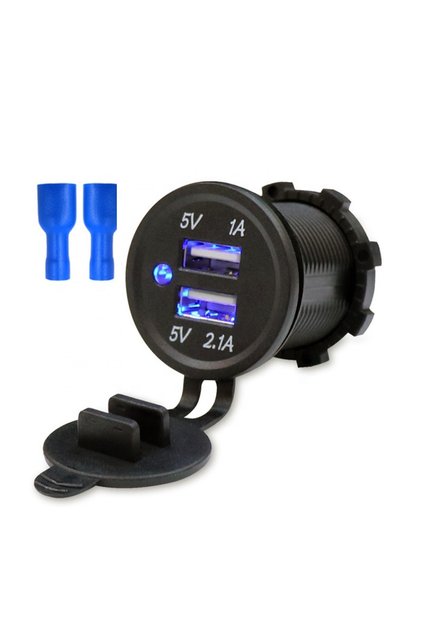 Motosiklet,ATV,Karavan,Tekne,Araba uyumlu Çift USB Şarj Soketi 12V/24V