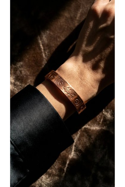 Copper Bracelet 100% Pure Ancient Motif Embroidered Handmade Healing Adjustable Women's Bracelet