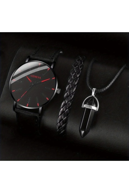 Set cadou, ceas bărbătesc, brățară și colier, PMDU 09390