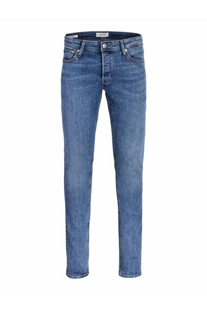 talie joasă slim fit Pantaloni albastri pentru bărbați denim 12289499 JJIGLENN JJORIGINAL NS 501