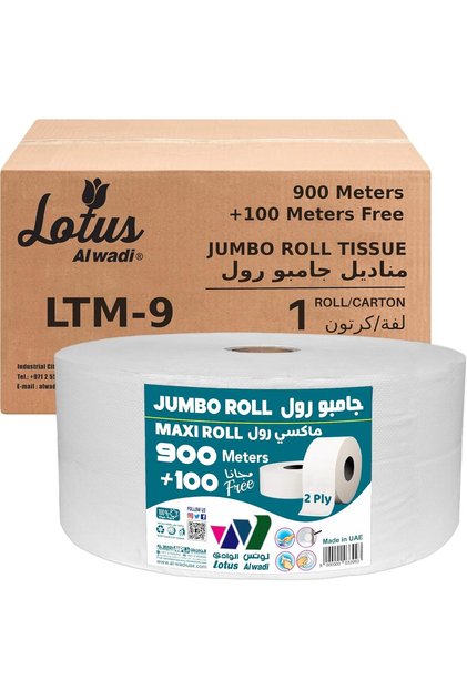 - 900 Meters + 100 Meters Free, 5,500 Sheets, 2-ply Jumbo Roll Kitchen