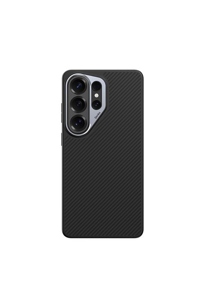 Galaxy S26 Ultra Kılıf Karbon Fiber M-safe Uyumlu Hybrid ArmorPro 600D Kevlar Kapak Siyah