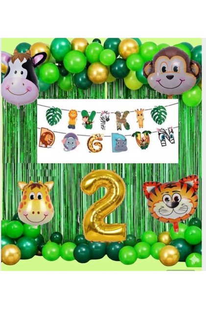 Safari Happy Birthday 2 Year Old Number Foil Concept