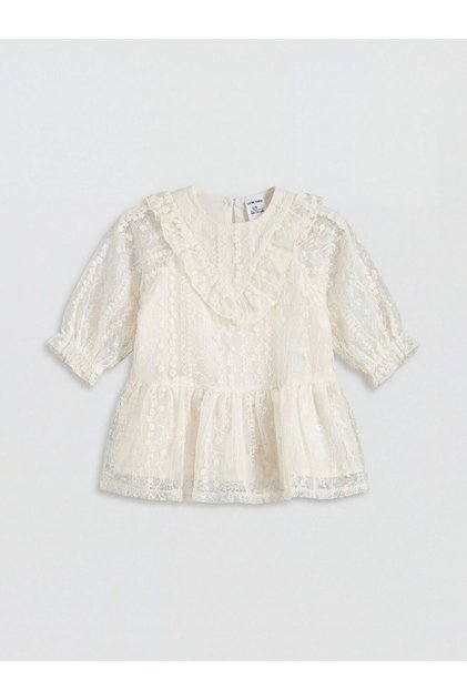 Lcw Baby Peter Pan collar Lace Piece Baby Girl Dress