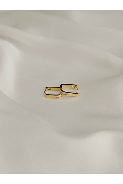 kadın xuping kararmaz 14k gold renginde dikdörtgen formunda küpe