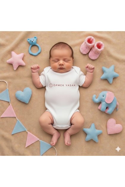 Organic 100% Cotton Pack Kiss Is Prohibited Bodysuit Unisex Snap Fastener Baby Bodysuit