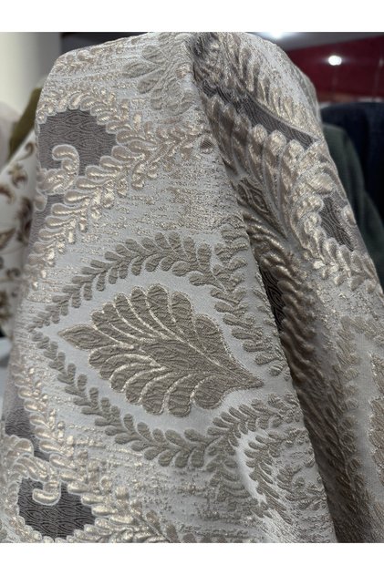 Simli jakarlı kabartmalı çeken saten zemin damask döşemelik kumaş