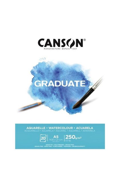 Watercolor Block Graduate 20 Syf A5 250 Gr