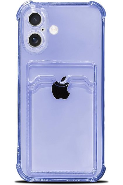 iPhone 17 Compatible Camera Protected Card Holder Corners with Airbag Design Anti-Impact Purple