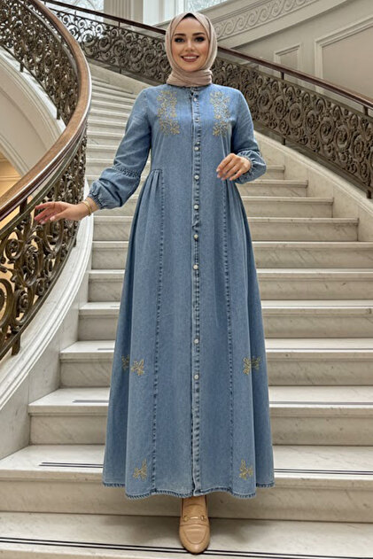 white christmas dresses DENIM DRESS BLUE – DEMURE HIJABS