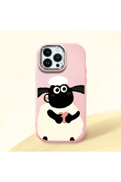iPhone 13 Pro Max Compatible Shock-Absorbing Camera Protected Pink Silicone Case Kuzu Patterned