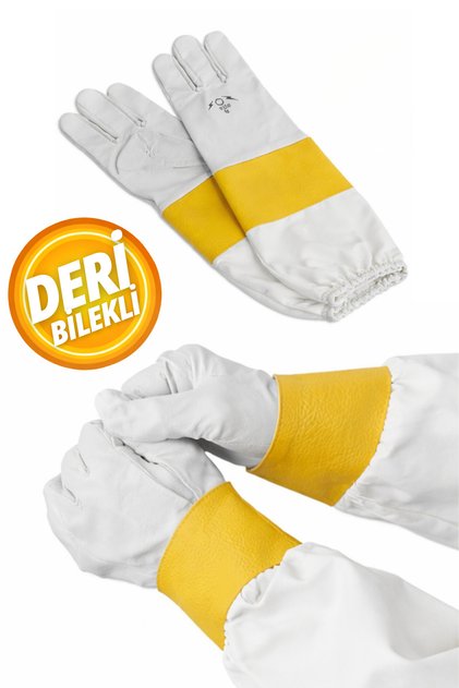Arıcı Eldiveni Deri Bilekli Uzun Kollu Arıcılık Eldiveni Arı Sokmasına Dayanıklı