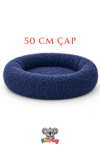 KidHug Donut Simit Peluş Kedi Köpek Yatağı – Yumuşacık Dolgolu