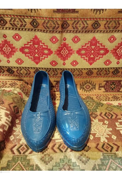 Blue Women's Heeled Rubber Shoes, Size 36-40