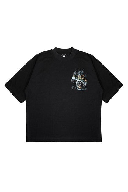 Unisex Oversized All Saint Dragon Printed Boxy Fit Thick Fabric (240Gsm) T-Shirt