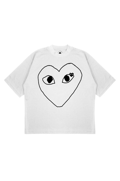 Unisex Oversized Comme Empty Printed Boxy Fit Thick Fabric (240Gsm) T-Shirt