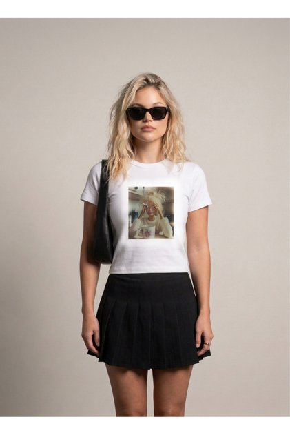 Stressed Barbie - Stressed Baby Doll Printed Stretch Fabric Body T-Shirt