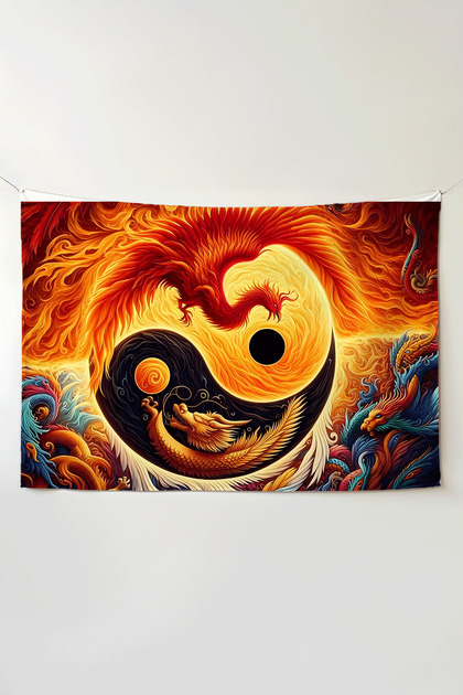Ying and Yang Wall Covering – Large Size Tapestry Wall Rug Si, Game Anime Movie Room Decor