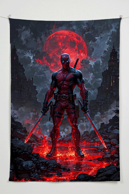 Deadpool Wall Covering – Large Size Tapestry Wall Rug Sq, Game Anime Movie Room Decor