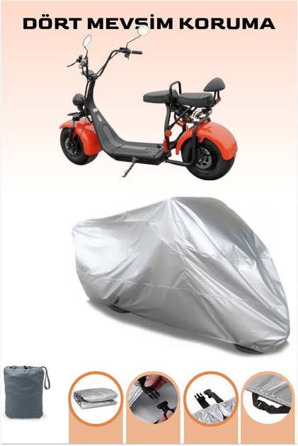 Gri Volta Yide SE 03 Uyumlu Motor Brandası, Tam Koruma