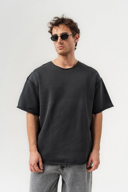 Washbase 3 Thread Washed Crew Neck Basic O Oversized T-Shirt